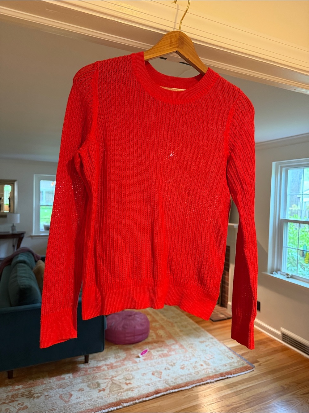 Marine Layer Men's Bright Red Crewneck Sweater